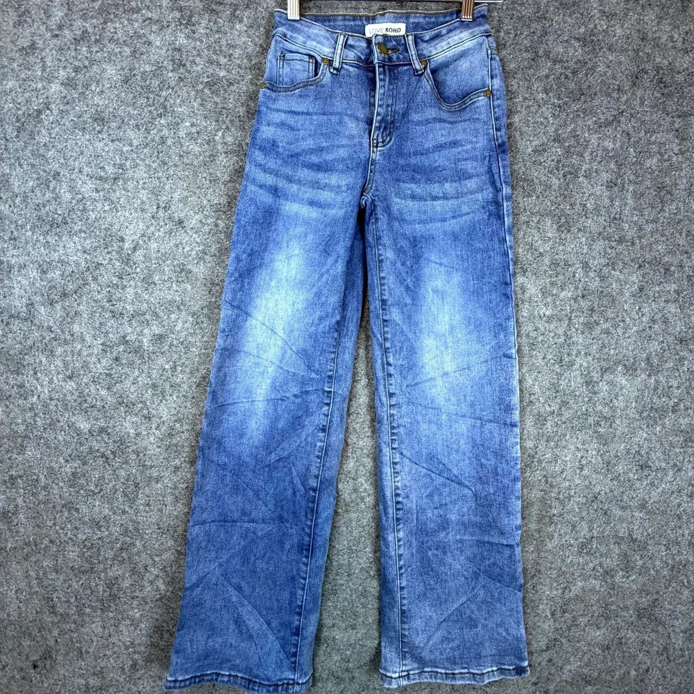 Love‎ Soho Jeans Womens 1 Blue Denim Cotton Stretch Mid Rise Medium Wash